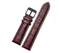AZSHIW Bracelet de montre en cuir compatible avec les bracelets de montre Armani AR1605 1637 2480, accessoires for bracelets de montre en cuir de vachette for hommes et femmes 18-20 mm(Brown White-Bla