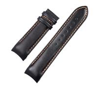AZSHIW Bracelet de montre en cuir compatible avec Tissot T035 617 627 439, en cuir de veau marron et noir, fermoir papillon, outils(Beige,23mm)