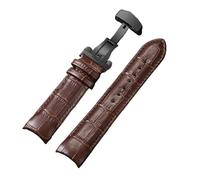 AZSHIW Bracelet de montre en cuir compatible avec Tissot T035 627/407/617, 22 mm, 23 mm, 24 mm, boucle papillon, extrémité incurvée, for homme(Brown-Black,23mm)