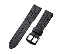 AZSHIW Bracelet de montre en cuir de vachette souple et respirant, compatible avec les montres Huawei Watch GT5/4, style vintage(Black,21MM_SILVER BUCKLE)