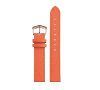 AZSHIW Bracelet de montre en cuir for femme, compatible avec la série Hermes Hour, compatible avec Armani 1945, 1946, 1819, bracelet de montre en cuir de vachette avec boucle ardillon, 14-16 mm(Orange