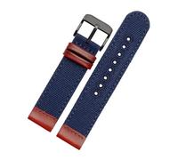 AZSHIW Bracelet de montre en cuir mat 20 mm compatible avec les séries Timex T49905 et T49963, bracelet respirant en cuir de vache givré, noir et marron(TMS-F07 blue-black)