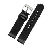 AZSHIW Bracelet de montre en cuir mat 20 mm compatible avec les séries Timex T49905 et T49963, bracelet respirant en cuir de vache givré, noir et marron(75 black-silver)
