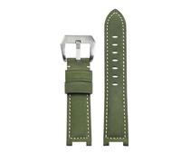 AZSHIW Bracelet de montre en cuir vintage compatible avec Casio G-SHOCK Steel Heart GST-B500D/AD GST B500 rétro homme marron(Army Green-silver)