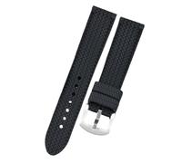 AZSHIW Bracelet de montre FKM noir 21 mm 23 compatible avec la série Chopard Classic Racing 168511 168619 for homme en caoutchouc fluoré(Black-silver-A,23mm-Width)