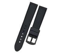 AZSHIW Bracelet de montre FKM noir 21 mm 23 compatible avec la série Chopard Classic Racing 168511 168619 for homme en caoutchouc fluoré(Black-black-A,21mm-Width)