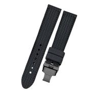 AZSHIW Bracelet de montre FKM noir 21 mm 23 compatible avec la série Chopard Classic Racing 168511 168619 for homme en caoutchouc fluoré(Black-black-B,23mm-Width)