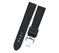 AZSHIW Bracelet de montre FKM noir 21 mm 23 compatible avec la série Chopard Classic Racing 168511 168619 for homme en caoutchouc fluoré(Black-silver-B,21mm-Width)