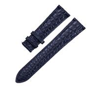 AZSHIW Bracelet de montre homme souple en métal, compatible avec les bracelets en cuir crocodile double face et fermoir papillon, disponibles en 19 mm, 20 mm, 21 mm et 22 mm.(Blue watch strap,18mm)