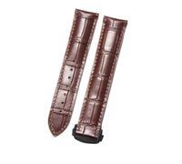 AZSHIW Bracelet de plongée en cuir de vachette à interface plate 18/19/20/21/22 mm compatible avec Omega Speedmaster De Ville. Bracelet confortable et respirant.(Brown-BK-Z3,21mm)