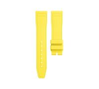 AZSHIW Bracelet en caoutchouc FKM à dégagement rapide de remplacement compatible avec IWC Pilot/Portofino | Bande élastomère fluorée 20 mm 41(Yellow,Rose Pin Buckle)