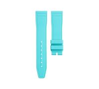 AZSHIW Bracelet en caoutchouc FKM à dégagement rapide de remplacement compatible avec IWC Pilot/Portofino | Bande élastomère fluorée 20 mm 41(TF Blue,Silv Pin Buckle)