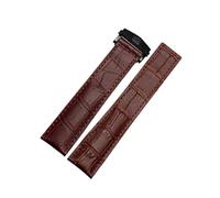 AZSHIW Bracelet en cuir 19 mm, 20 mm, 22 mm, compatible avec les montres Tag Heuer for hommes, accessoires de montre, boucle déployante(Brown black buckle,20mm)