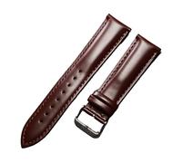 AZSHIW Bracelet en cuir brillant fait main, 20 mm et 22 mm, à dégagement rapide, unisexe, souple, noir, vert, marron, compatible avec Rolex et Tudor(Brown,22mm)