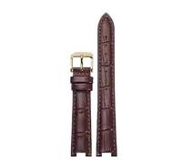 AZSHIW Bracelet en cuir cranté 18 * 11mm 22 * 13mm Compatible avec GC Rossini PASHA DE CARTIER accessoires de bracelet à main crantés spéciaux for hommes et femmes(Brown D rose,18-9mm)
