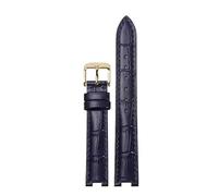 AZSHIW Bracelet en cuir cranté 18 * 11mm 22 * 13mm Compatible avec GC Rossini PASHA DE CARTIER accessoires de bracelet à main crantés spéciaux for hommes et femmes(Blue D rose,16-7mm)