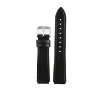 AZSHIW Bracelet en cuir de vachette modifié for montres CASIO A158W, A168/F91w, AE-1200WHD, A158, A159, A169, AE1200, for homme(Black silver)
