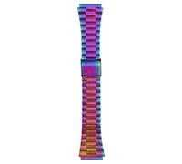 AZSHIW Bracelet en cuir de vachette modifié for montres CASIO A158W, A168/F91w, AE-1200WHD, A158, A159, A169, AE1200, for homme(A-Rainbow color)