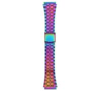 AZSHIW Bracelet en cuir de vachette modifié for montres CASIO A158W, A168/F91w, AE-1200WHD, A158, A159, A169, AE1200, for homme(B Rainbow color)