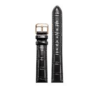 AZSHIW Bracelet Long en cuir de vache, 90mm + 135mm, noir et marron, accessoires universels for hommes, Compatible avec (Bracelet montre Longines/Tissot/Tudor)(Black D rose,20mm)