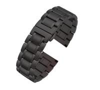 AZSHIW Bracelet unisexe en acier massif, compatible avec les montres Longines, Tissot, Casio, Citizen, avec boucle papillon en métal, 18 mm, 20 mm, 21 mm, 22 mm, 24 mm(Black,24mm)