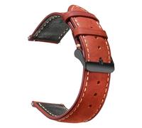 AZSHIW Bracelets de montre en cuir pleine fleur, compatibles avec les poignets hommes et femmes, disponibles en 14 mm, 16 mm, 18 mm, 20 mm, 22 mm et 24 mm.(Iron Red 2,18mm)