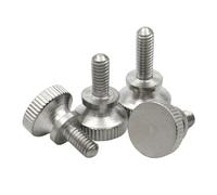 AZSHIW Compatible avec 1/2/5/10 pièces M2 .5 M3 M4 M5 M6 304 en acier inoxydable, serrer à la main, bouton de poignée moleté, vis pouce, longueur du boulon = 3-35mm(1pcs,M2 x 10mm)