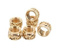 AZSHIW Compatible avec 100 à 300 pièces M2 .5 M3 M4 M5 M6 M8 Insert fileté réglage thermique Écrou en laiton Inserts moletés thermofusibles Écrous cuivre double sergé(200PCS,M6xL7xOD8)