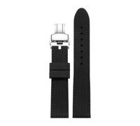 AZSHIW Compatible avec Chopard MILLE MIGLIA 168619 Bracelet de montre en caoutchouc silicone à motif bande roulement compatible les montres style course 21 mm(Black silver 1,23mm)