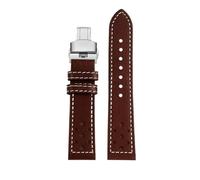 AZSHIW Compatible avec la ceinture de montre en cuir Breitling SA TOP TIME Ceinture vintage for hommes 20 mm(Dark brown white B)