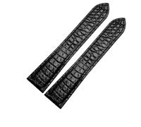 AZSHIW Compatible avec le bracelet de montre Cartier Crocodile SOLO Rotonde, boucle pliante classique, accessoires for hommes et femmes, 18 mm, 20, 22(Black -No buckle,18mm-width)