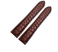 AZSHIW Compatible avec le bracelet de montre Cartier Crocodile SOLO Rotonde, boucle pliante classique, accessoires for hommes et femmes, 18 mm, 20, 22(Brown-No buckle,20mm-width)