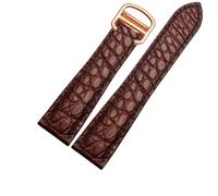 AZSHIW Compatible avec le bracelet de montre Cartier Crocodile SOLO Rotonde, boucle pliante classique, accessoires for hommes et femmes, 18 mm, 20, 22(Brown Rose gold,23mm-width)