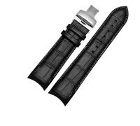 AZSHIW Compatible avec le bracelet de montre en cuir vachette Tissot 1853 for homme Couturier T035617A T035407A(Black-silver-buckle,24mm)