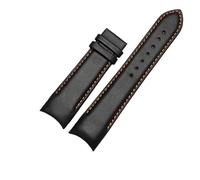 AZSHIW Compatible avec le bracelet de montre en cuir vachette Tissot 1853 for homme Couturier T035617A T035407A(Black-orange-no,24mm)