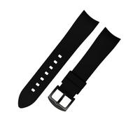 AZSHIW Compatible avec les bracelets de montre en caoutchouc à extrémité incurvée de 18 mm, 19 mm, 20 mm, 21 mm, 22 mm, 24 mm, compatibles avec les bracelets de montre Omega, Rolex, Tissot, Tudor(Blac