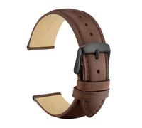 AZSHIW Compatible avec les bracelets de montre en cuir 14mm 15mm 16mm 17mm 18mm 19mm 20mm 21mm 22mm 23mm 24mm bracelet de montre intelligente boucle noire(Dark Brown,18mm)