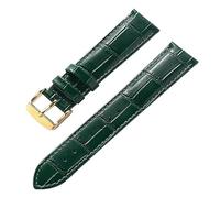 AZSHIW Compatible avec les bracelets de montre en cuir for hommes et femmes, fermoir déployant Cartier London Solo Key, 17/18/20/22 mm, accessoires(Green gold buckle,18)