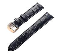 AZSHIW Compatible avec les bracelets de montre en cuir for hommes et femmes, fermoir déployant Cartier London Solo Key, 17/18/20/22 mm, accessoires(Black Rose Buckle,21)