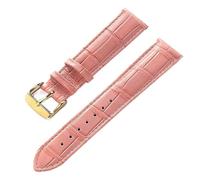 AZSHIW Compatible avec les bracelets de montre en cuir for hommes et femmes, fermoir déployant Cartier London Solo Key, 17/18/20/22 mm, accessoires(Peach Gold Buckle,13)