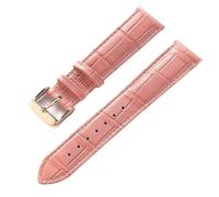AZSHIW Compatible avec les bracelets de montre en cuir for hommes et femmes, fermoir déployant Cartier London Solo Key, 17/18/20/22 mm, accessoires(Peach Rose Buckle,21)