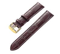 AZSHIW Compatible avec les bracelets de montre en cuir for hommes et femmes, fermoir déployant Cartier London Solo Key, 17/18/20/22 mm, accessoires(Brown Gold Buckle,16)