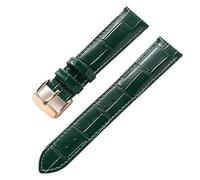 AZSHIW Compatible avec les bracelets de montre en cuir for hommes et femmes, fermoir déployant Cartier London Solo Key, 17/18/20/22 mm, accessoires(Green rose buckle,20)