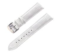 AZSHIW Compatible avec les bracelets de montre en cuir for hommes et femmes, fermoir déployant Cartier London Solo Key, 17/18/20/22 mm, accessoires(White,17)