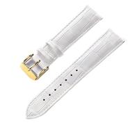 AZSHIW Compatible avec les bracelets de montre en cuir for hommes et femmes, fermoir déployant Cartier London Solo Key, 17/18/20/22 mm, accessoires(White Gold Buckle,22)
