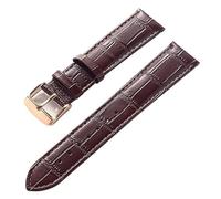 AZSHIW Compatible avec les bracelets de montre en cuir for hommes et femmes, fermoir déployant Cartier London Solo Key, 17/18/20/22 mm, accessoires(Brown Rose Buckle,20)