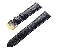 AZSHIW Compatible avec les bracelets de montre en cuir for hommes et femmes, fermoir déployant Cartier London Solo Key, 17/18/20/22 mm, accessoires(Black gold buckle,17)