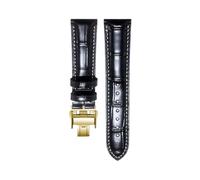 AZSHIW Compatible avec Longines Masters Collection HYDROCONQUEST L3 L4 L2.628/L2.673 bracelet de montre en cuir vache 15 19 20 21mm(Black gold,13mm)