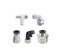 AZSHIW Connecteur rapide pneumatique PCF PC PL SL PLF, 4/6/8/1012mm, tuyau 1/4 "1/8" 3/8 "1/2" BSPT, filetage mâle, coupleur de Tube, raccord d'air(12-03,PLF-BLACK_5PCS)