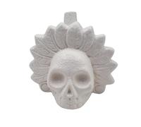 Aztec Death Whistle, 126dB+ Sons de Cris Humains, Sifflet à Tête de Mort pour la Fête d'Halloween Sifflet de Guerre Aztèque à Fort Son et Cri (Blanc)